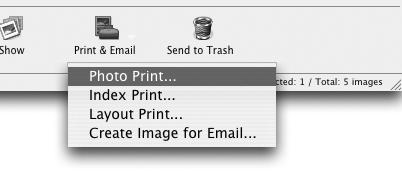 Printing Images Using the Software on the Macintosh Platform The Basics 49 There are three methods for using ImageBrowser to print images: [Photo Print], [Index Print] and [Layout Print].