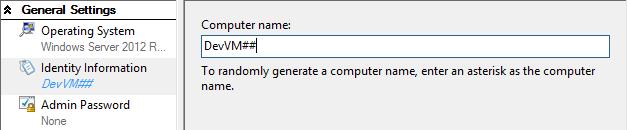 26. On the Configure Operating System page, select the Identity Information