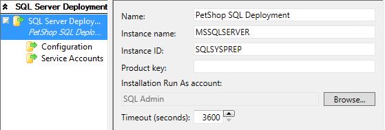 On the SQL Server configuration page, from the SQL Server