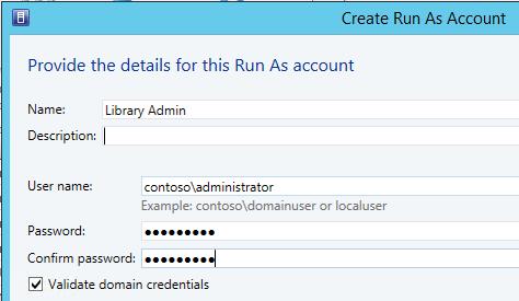 In the Select a Run As Account window, click Create Run As Account. 7.