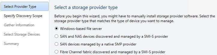 On the Select Provider Type page, select Windows-based file