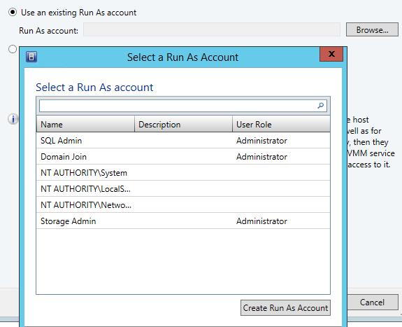 In the Select a Run As Account window, click Create Run As Account. 8.