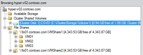 5. On the Select Path page, under Storage location for VM configuration, click Browse. 6. The VM and associated disks currently resides on VMShare1.
