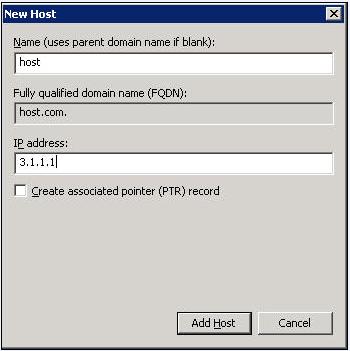 Figure 42 Adding a mapping between domain name and IP address 2. Configure the DNS client: # Specify the DNS server 2.1.1.2. <Sysname> system-view [Sysname] dns server 2.1.1.2 # Specify com as the name suffix.
