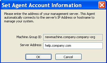Working with Agents in the VSA 4. Manually set the VSA server address in the agent by right clicking the agent menu, selecting Set Account..., and filling in the form with the correct address.