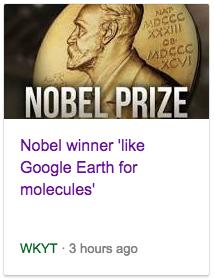 Last month s Nobel Prize in Chemistry Awarded to Jacques Dubochet, Joachim Frank and Richard Henderson and "For