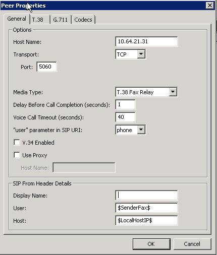 Step Description 7. Peer Properties for Session Manager On the Peer Properties screen, configure as follows: Host Name Set this field to the IP address of Session Manager.