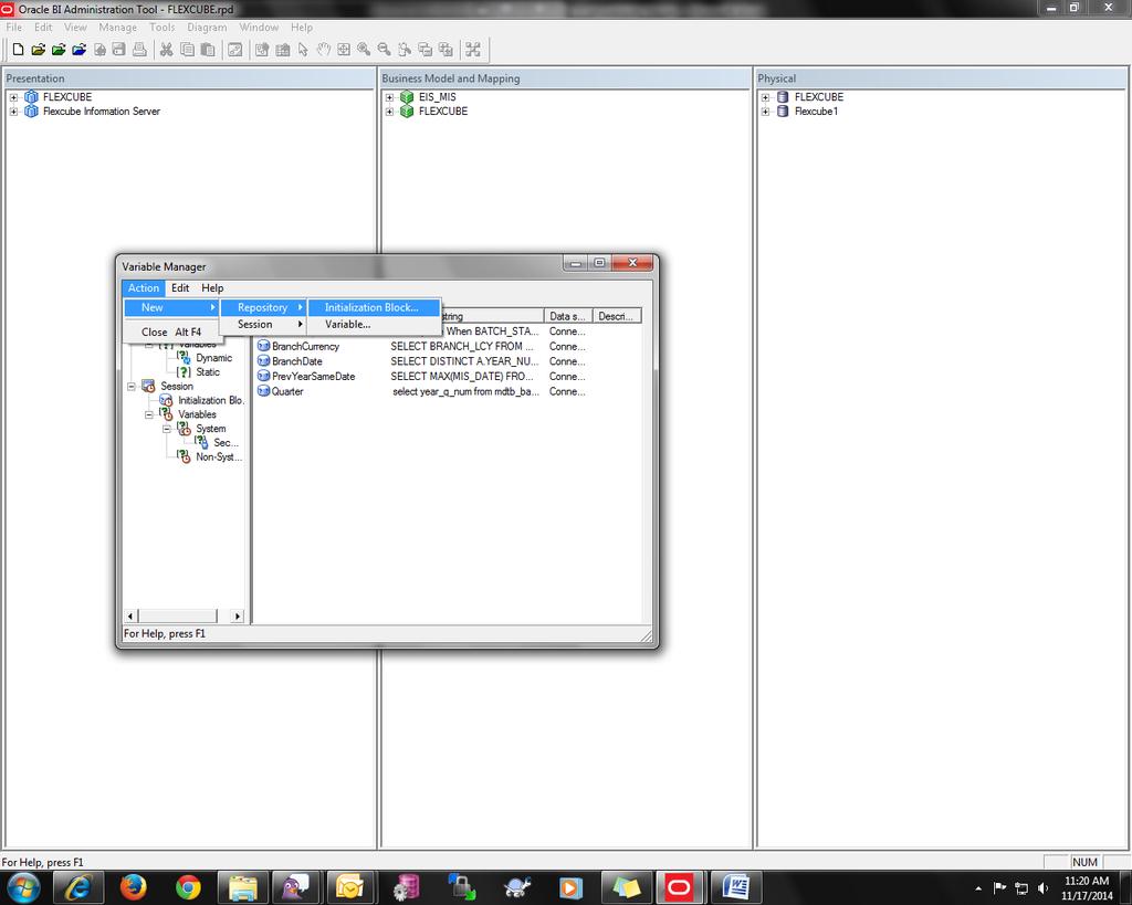 Step 8 Now after creating the blocks then copy the query present in the initialization blocks and then