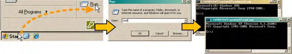.. icon (or, depending on Windows OS versions prior to Windows 95, click the MS-DOS Prompt icon from the Main Menu).