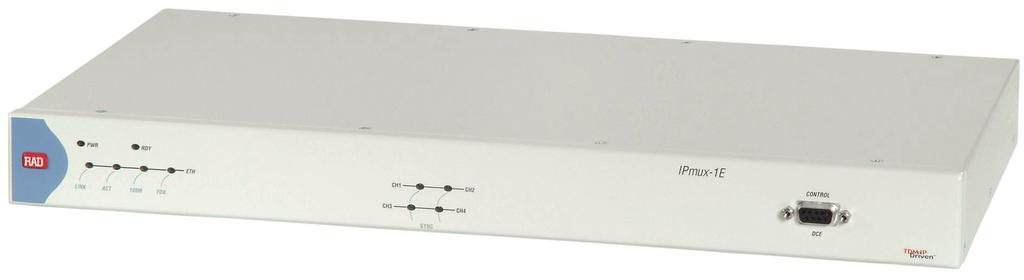 IPmux-1E FEATURES TDMoIP gateway enabling E1, T1, ISDN, and analog phone communication over asynchronous IP and Ethernet networks Framed (full or fractional) and unframed E1/T1 user traffic Four