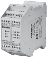 Evaluation unit CMS-E-FR Up to 0 read heads can be connected safety contacts auxiliary contact 6 monitoring outputs feedback loop can be connected Start automatic/monitored/not monitored Functional