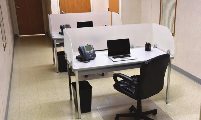 WORKSTATION PACKAGES BASIC Single Desk 1 Manager s Chair 1 Floor Mat 1 Trash Can (28 qt) 1 Power Strip 1 Large Privacy Shield (60 in) 2 Rounded Privacy Shields (30 in) 1 Large Modesty Shield (60 in)