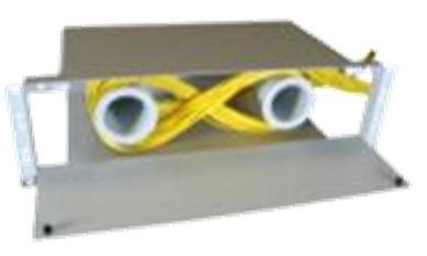 The ARS is suitable for cables between 12 and 48 fibres. Bend limiting routing tubes to protect the fibres being routed to the shelf are also supplied in the kit.