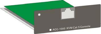 Expansion Slot The Expansion Slot extends functionality with optional module add-on, such as the ACC-1000 KVM Cat.