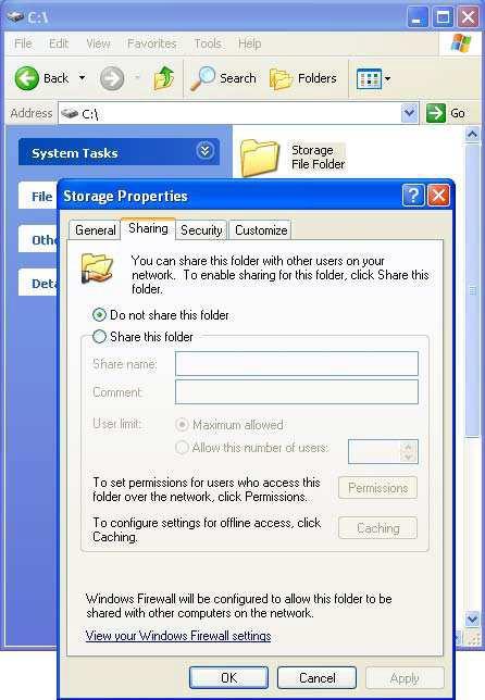 Figure 5-8 Share Configuration Dialog Adjust the settings for the selected directory. Activate the selected directory as a share. Select Share this folder. Choose an appropriate name for the share.
