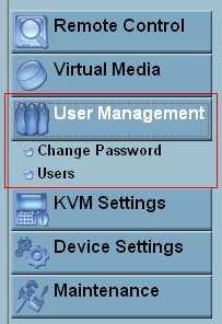 5.3 User Management On an IP-KVM, each user name has settings and permissions associated with it. Settings affect how the user interfaces with the Remote Console.