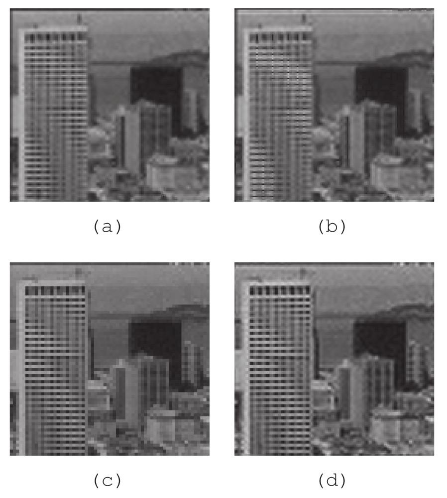 If the interpolation is ideal, all the pixel values of this error image must be zero. In this experiment, the error images are inverted and displayed in Figure 6.