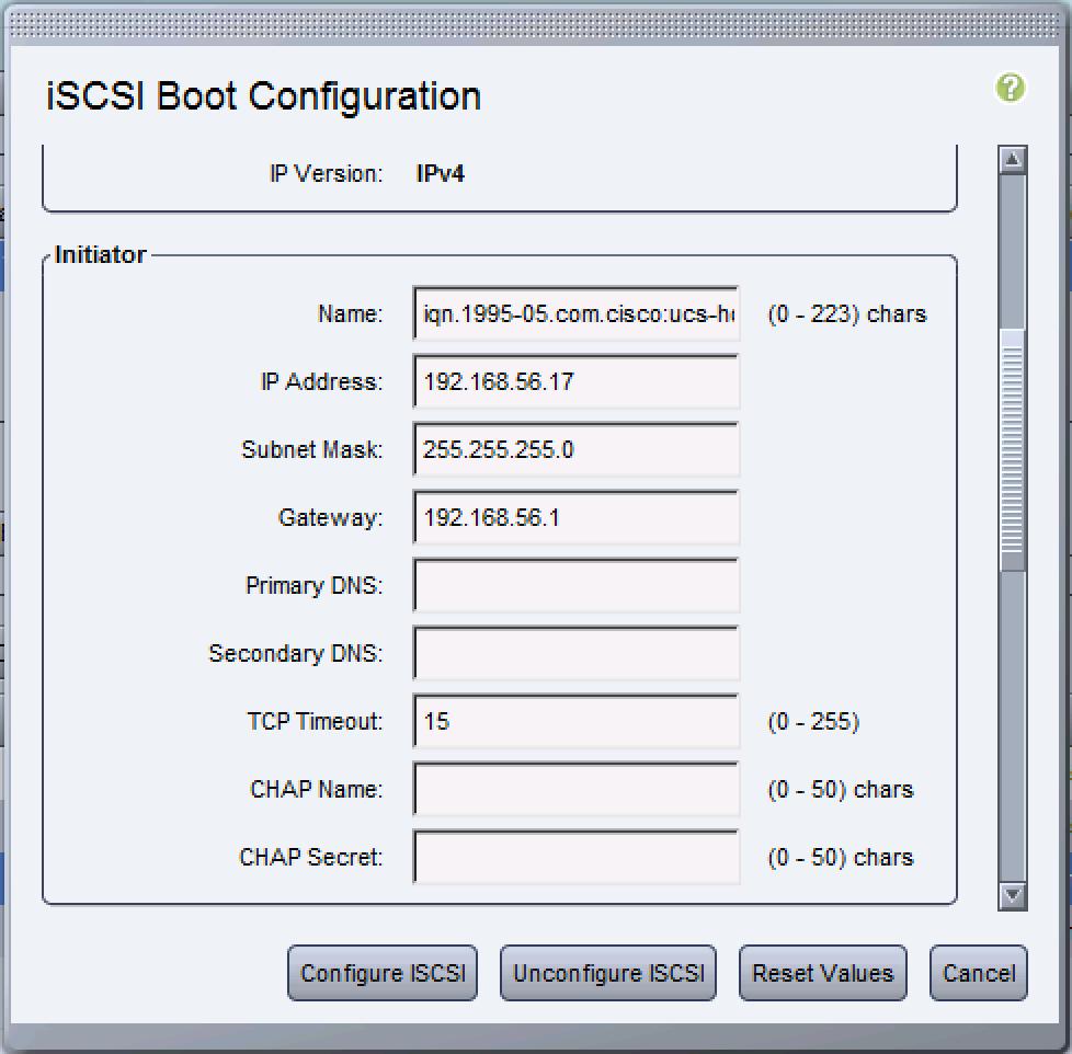7. Enter the primary target details. Name: IQN number of Infra-SVM. IP Address: IP address of iscsi_lif01a Boot LUN: 0 8. Click Configure ISCSI. 4.