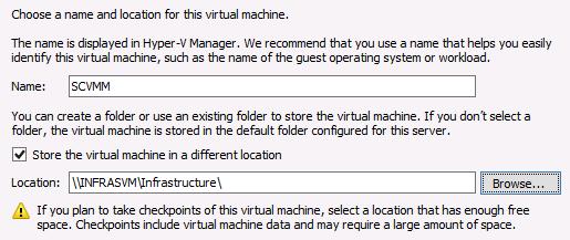 5.1 Build the SMI-S and SCVMM VMs One Server Only 1. In Failover Cluster Manager, right-click Roles and select Virtual Machine. Select New Virtual Machine. 2.