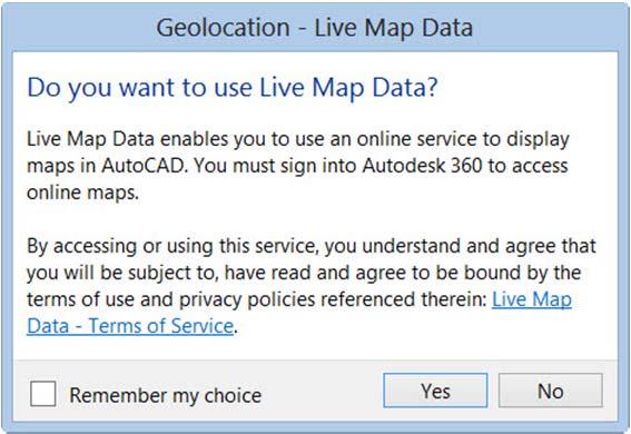 If you choose not to use Live Map Data, it will no longer be available to you in the current session of AutoCAD.