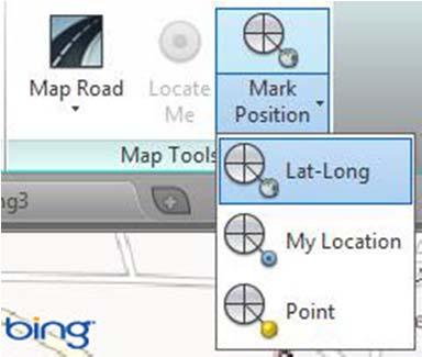 You can mark positions in the drawing by entering lat long data, using your current location (for GPS enabled