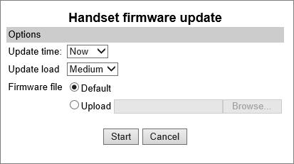 To Update Handset Firmware 1. Click Users, and then click List Users. 2. On the User List page, select the relevant user(s) from the list. 3. Click Firmware update. 4.
