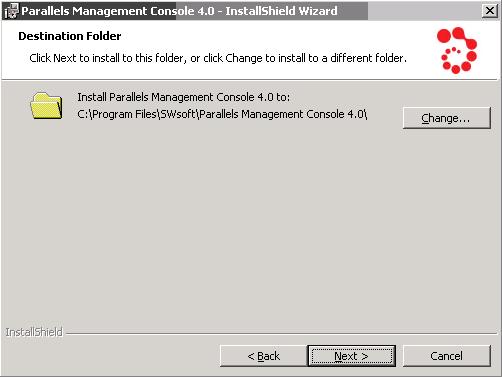 Setting Virtuozzo Tools to Work 46 Figure 18: Installing Management Console - Choosing Destination Folder The Change button allows you to choose another folder for the Management Console installation