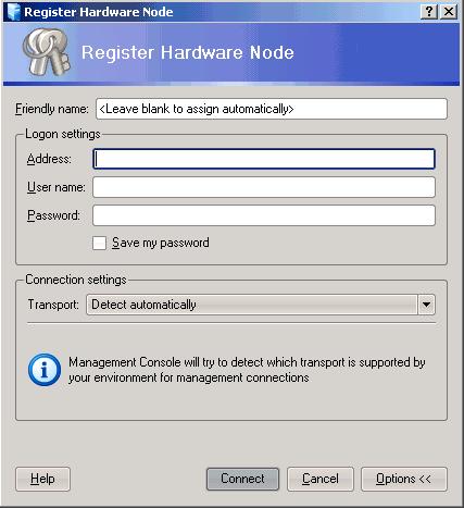 Setting Virtuozzo Tools to Work 47 Registering Hardware Node Before you can manage a Hardware Node by means of Parallels Management Console, you must register it there.