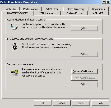 Setting Virtuozzo Tools to Work 52 Figure 21: Installing Server Certificates On the Welcome screen of the IIS Certificate wizard, click Next.