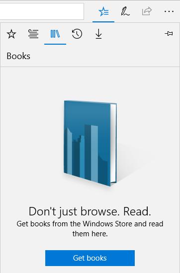 At the right side of the browser's top border are the rest of the controls: a book icon for Reading Mode (if available for the site you are on) allows you to strip out all the extra junk on a webpage