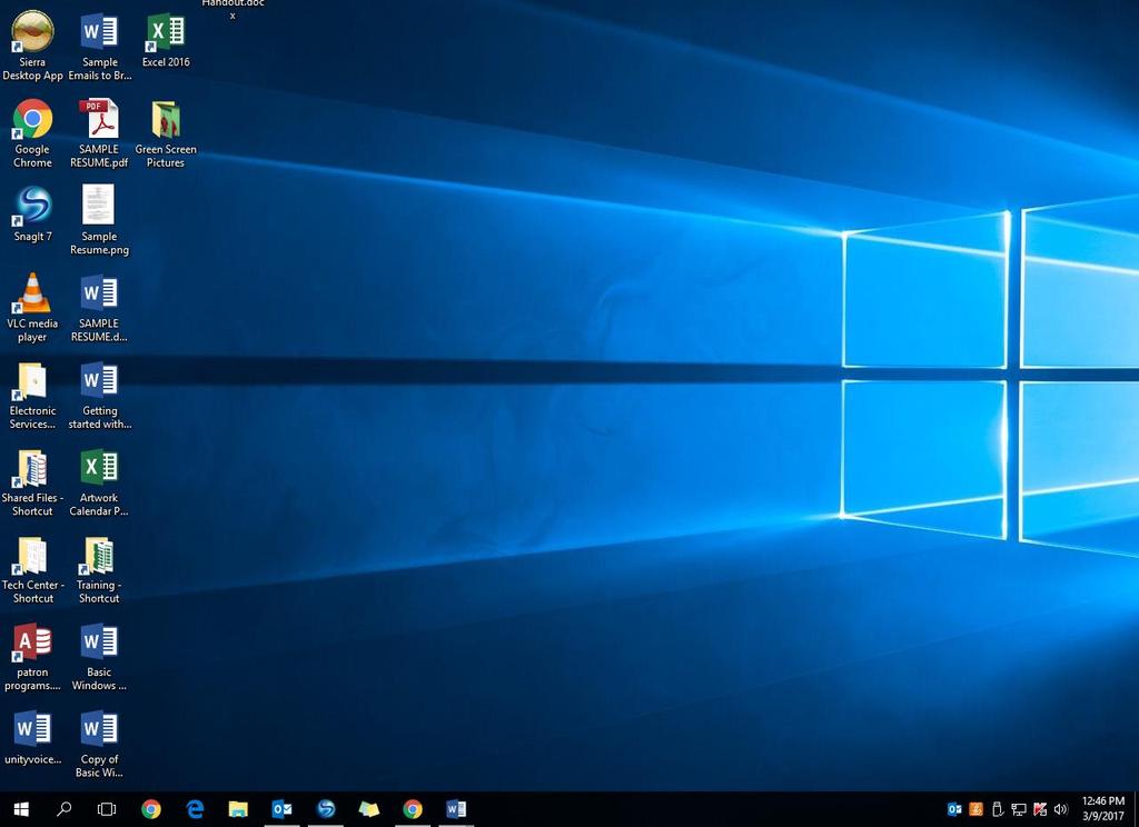 open windows to view the desktop, click all the way in the bottom right corner next to your time and date. To reopen the windows that you were working in, click it again.