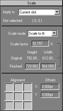 6-9 Imposition settings Scale settings Use Scale settings to enlarge or shrink the page by a specified amount.