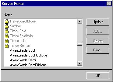 2-32 Introduction to Command WorkStation and Command WorkStation LE 2. Choose Manage Fonts from the Server menu.
