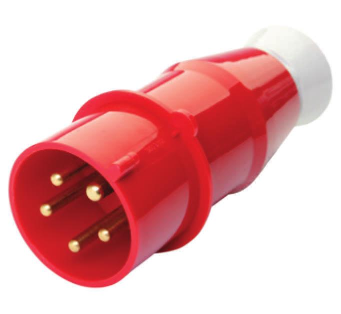 3P+N+PE C4 connector on housing Voltage rating: 230V for phase and 400V for 3 phase models Maximum input load current: 0A; 6A; 32A AC