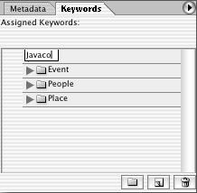 2. Interface Photoshop CS/ImageReady CS for the Web H O T 3. Click the New Keyword Set button at the bottom of the Keywords palette and name the new keyword set Javaco.