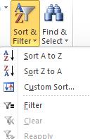 To st data, select the cells you would like to st: click on the Home tab, click on the St & Filter button in the Editing group, then click on either St A to Z St Z to A, click on the Data tab, click