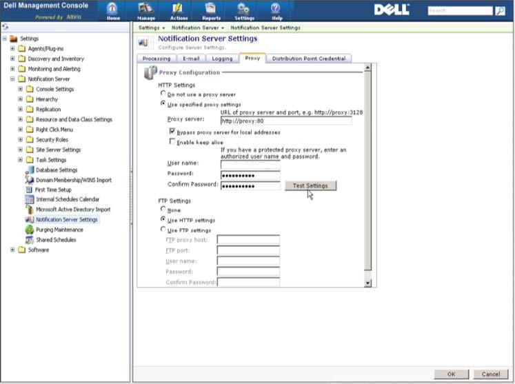 1. Configure Proxy Figure 2: Configure Proxy If your environment needs proxy settings to access ftp.dell.