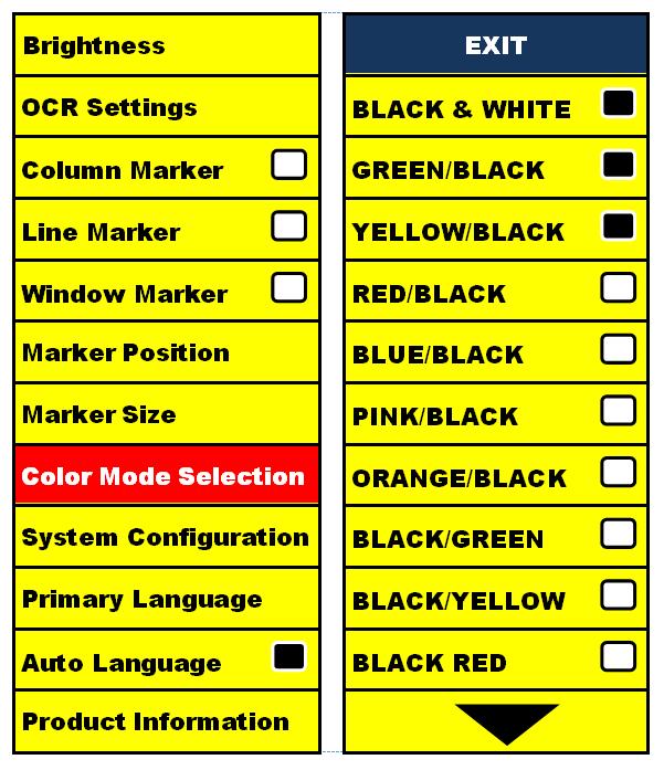 Changing Favorite Color Modes The DaVinci provides 28 selectable Color Select Modes and allows selecting up to 5 favorites for use.