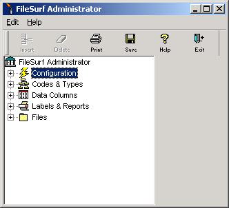 Chapter 1 Introduction page 12 FileSurf Administrator Program After logging in to the Administrator Program, the Administrator Screen, depicted in Figure 1-1 is displayed.