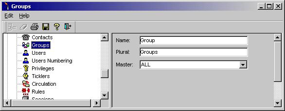 Chapter 2 Parameter Configuration page 55 Groups The Groups configuration screen, depicted in Figure 2-28, is used to configure the parameters that control the display of the Groups Form in the main