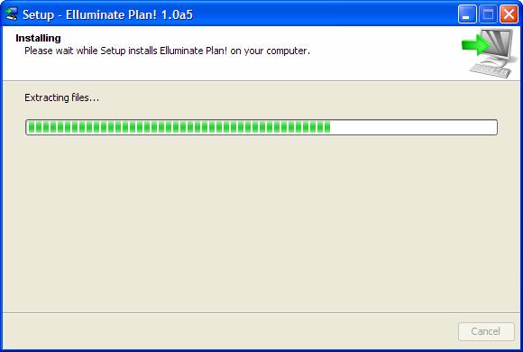 Elluminate Plan! version Beta 7. Click Next > to start the installation process. The Installing panel will appear, showing the progress of your installation. 8.