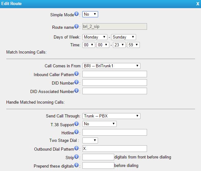 Figure 4-20Detailed Mode Route Table 4-15 of Match Incoming Calls Settings Call Comes in From Choose the trunk or trunk group for the incoming calls.