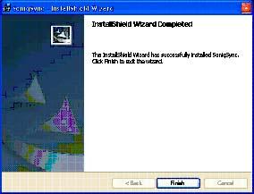 it is completed, the SoniqSync InstallShield Wizard indicates the installation has successfully completed. 8. Click the Finish button to close the dialog. Congratulations!