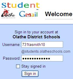 Login to Your Student Gmail Account 1. Login to the ODS Students Website at: http://students.olatheschools.com 2. Click Student Email. 3.