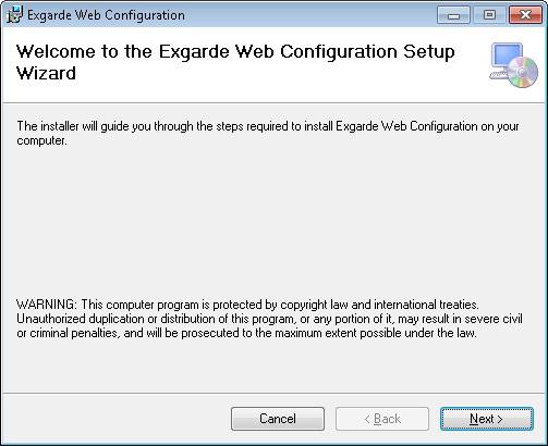 EXgarde Web Config Install Before EXgarde Web is installed, it is advised that the Install Prerequisite help file is read first to ensure your machine has been configured to allow EXgarde Web work to