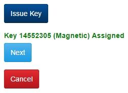 Keys You will be informed that the Key number and type have been assigned to the database. You can then click on the Next button to move to the summary page.
