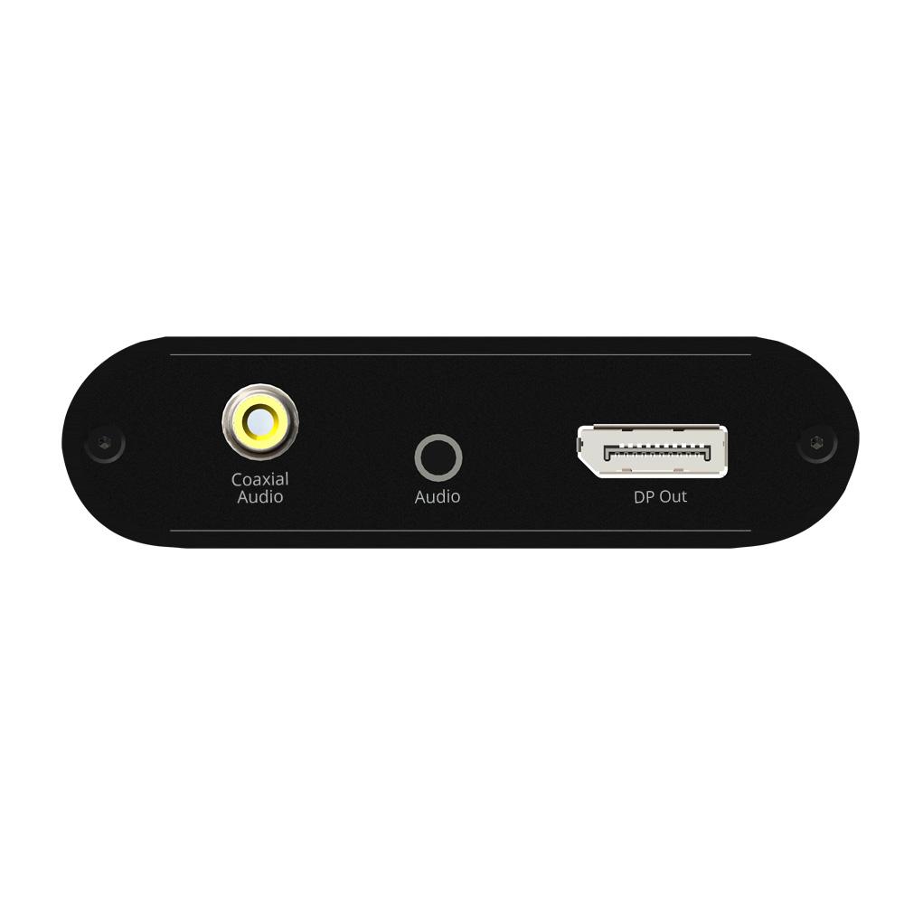EDID Switches: Refer to the table to configure EDID on Page 5 HDMI Input: Connects to HDMI source device by HDMI cable (cable not included) Coaxial Audio Audio Jack DisplayPort Output Figure 2: Rear