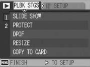 3 Other Playback Functions Playback Setting Menu Press the MENU/OK button in playback mode to display the playback setting menu.