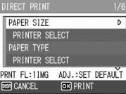 7 Press the!" buttons to select an item, and then press the $ button to display the detailed options screen. When [CONNECTING...] is displayed, the connection to the printer is not yet established.