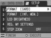 Preparing the SD Memory Card (FORMAT [CARD]) If the error message [CARD ERROR] is displayed when an SD memory card is loaded into the camera or the card has been used with a computer or other device,